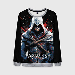 Свитшот мужской Assassins creed мазки красок, цвет: 3D-меланж