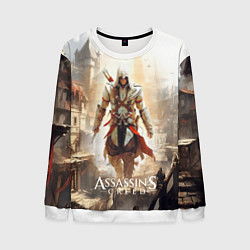 Свитшот мужской Assassins creed старый город, цвет: 3D-белый