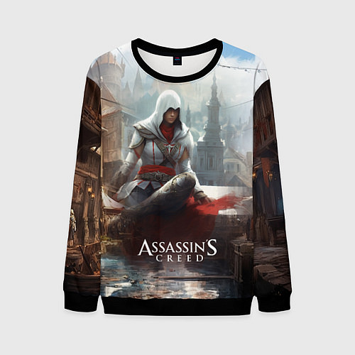 Мужской свитшот Assassins creed poster game / 3D-Черный – фото 1