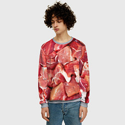 Свитшот мужской Куски мяса, цвет: 3D-меланж — фото 2