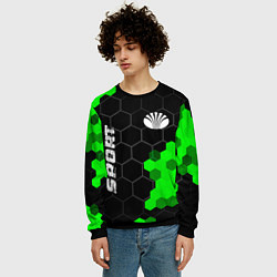 Свитшот мужской Daewoo green sport hexagon, цвет: 3D-черный — фото 2