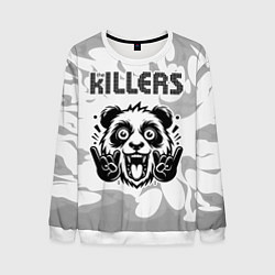 Свитшот мужской The Killers рок панда на светлом фоне, цвет: 3D-белый