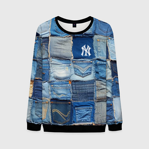 Мужской свитшот Patchwork - New York yankees baseball team / 3D-Черный – фото 1