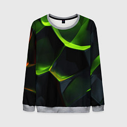 Мужской свитшот Green neon abstract geometry