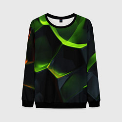 Мужской свитшот Green neon abstract geometry