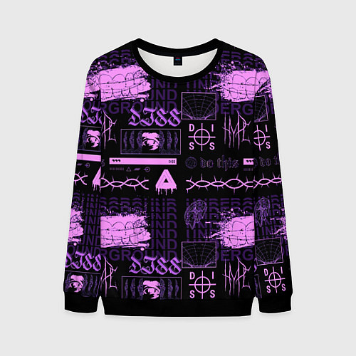 Мужской свитшот Underground pattern color / 3D-Черный – фото 1