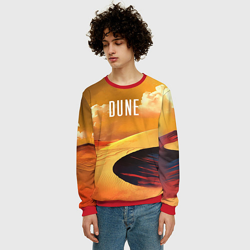 Мужской свитшот Dune - sands / 3D-Красный – фото 3