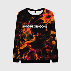 Свитшот мужской Imagine Dragons red lava, цвет: 3D-черный