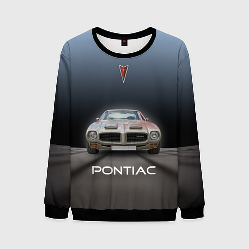 Мужской свитшот Американский масл-кар Pontiac / 3D-Черный – фото 1