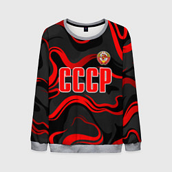 Свитшот мужской СССР - red stripes, цвет: 3D-меланж