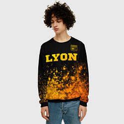 Свитшот мужской Lyon - gold gradient посередине, цвет: 3D-черный — фото 2