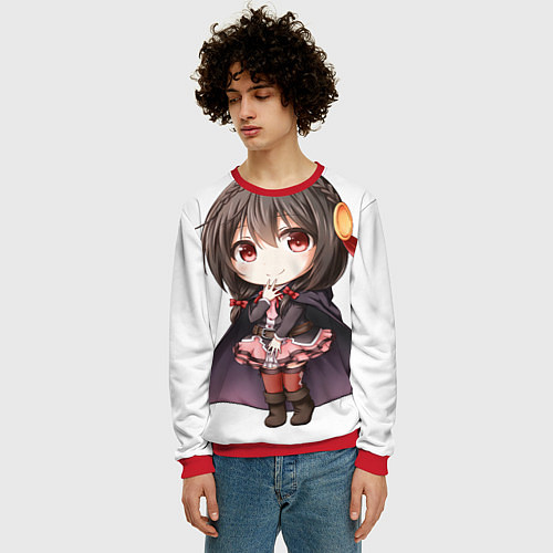 Мужской свитшот Konosuba Юн-юн чибик / 3D-Красный – фото 3