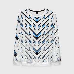 Свитшот мужской Black and blue stripes on a white background, цвет: 3D-белый