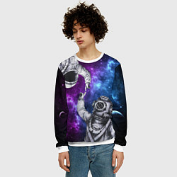 Свитшот мужской Сотворение космонавт и водолаз, цвет: 3D-белый — фото 2
