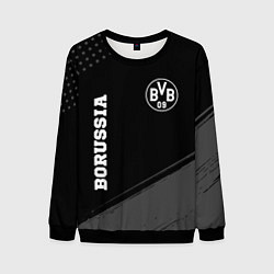 Свитшот мужской Borussia sport на темном фоне вертикально, цвет: 3D-черный