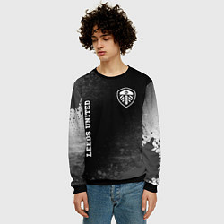 Свитшот мужской Leeds United sport на темном фоне вертикально, цвет: 3D-черный — фото 2