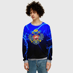 Свитшот мужской Герб РФ шторм империя, цвет: 3D-меланж — фото 2