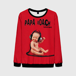 Свитшот мужской Papa Roach - baby with headphones, цвет: 3D-черный