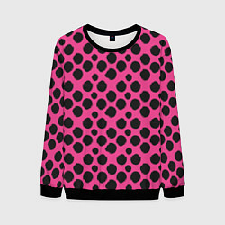 Свитшот мужской Гороховый тренд черный на розовом фоне, цвет: 3D-черный