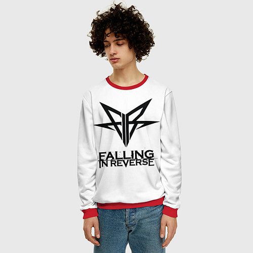 Мужской свитшот Falling in Reverse band logo / 3D-Красный – фото 3