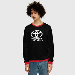 Свитшот мужской Toyota white logo, цвет: 3D-красный — фото 2