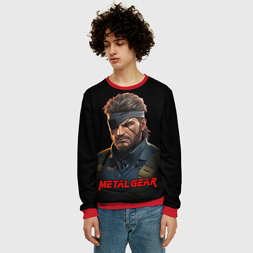 Мужской свитшот Веном Снейк из игры Metal gear / 3D-Красный – фото 3