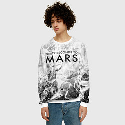 Свитшот мужской Thirty Seconds to Mars white graphite, цвет: 3D-белый — фото 2