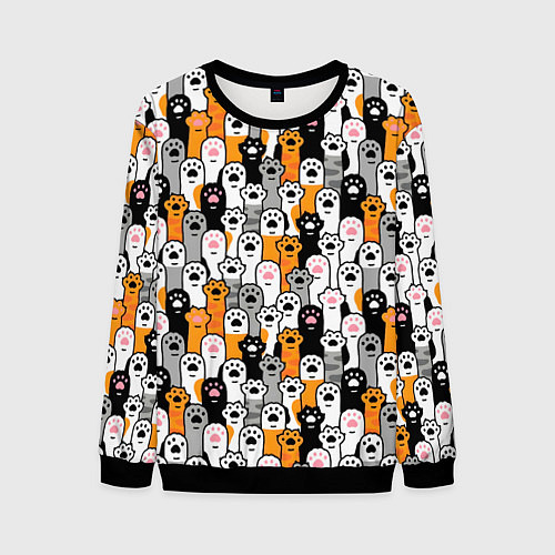 Мужской свитшот Кошачьи лапы / 3D-Черный – фото 1