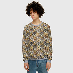 Свитшот мужской Мотив с мордами волков, цвет: 3D-меланж — фото 2