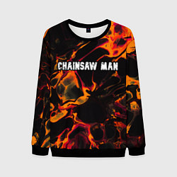 Свитшот мужской Chainsaw Man red lava, цвет: 3D-черный