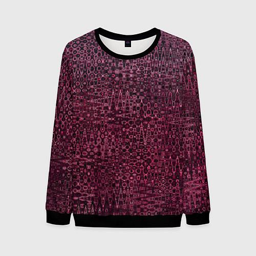 Мужской свитшот Бордовая абстрактная рябь / 3D-Черный – фото 1