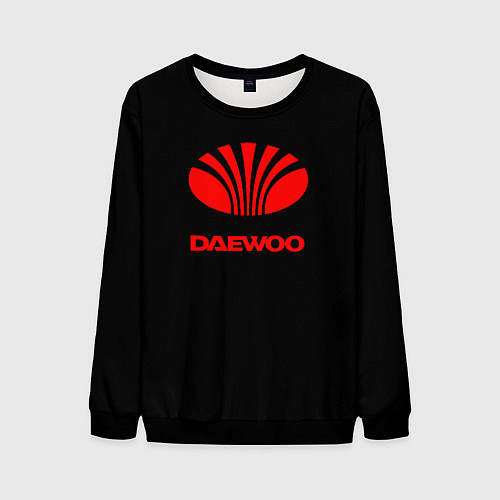 Мужской свитшот Daewoo red logo / 3D-Черный – фото 1