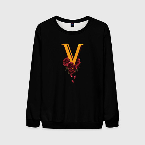 Мужской свитшот Valentinos logo Cyberpunk / 3D-Черный – фото 1