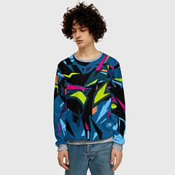 Свитшот мужской Настоящая абстракция, цвет: 3D-меланж — фото 2