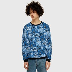 Свитшот мужской Африканские барабанщицы, цвет: 3D-черный — фото 2