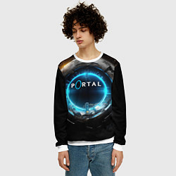 Свитшот мужской Portal логотип игры, цвет: 3D-белый — фото 2