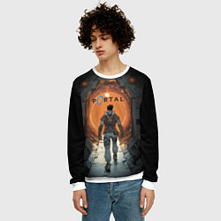 Свитшот мужской Вперед в портал, цвет: 3D-белый — фото 2