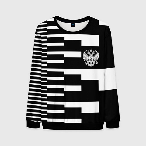 Мужской свитшот Россия геометрия / 3D-Черный – фото 1