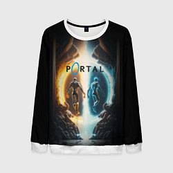 Свитшот мужской Люди в портале, цвет: 3D-белый