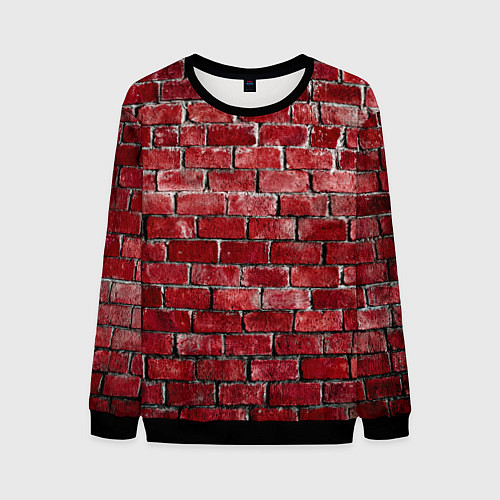Мужской свитшот Текстура красного кирпича / 3D-Черный – фото 1