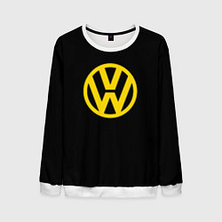 Свитшот мужской Volkswagen logo yellow, цвет: 3D-белый