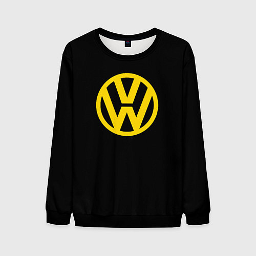 Мужской свитшот Volkswagen logo yellow / 3D-Черный – фото 1