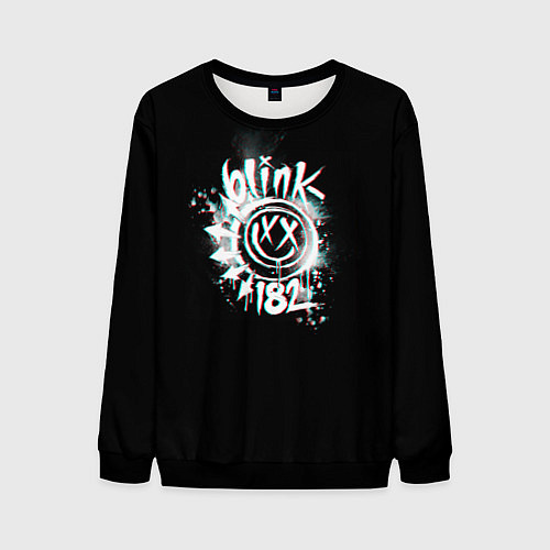 Мужской свитшот Blink-182 glitch / 3D-Черный – фото 1