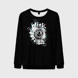 Свитшот мужской Blink-182 glitch, цвет: 3D-черный