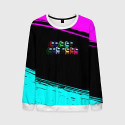 Свитшот мужской Among us neon colors, цвет: 3D-белый