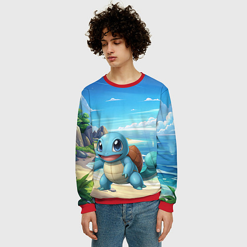 Мужской свитшот Pokemon Squirtle / 3D-Красный – фото 3