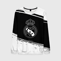 Мужской свитшот Реал мадрид белое лого