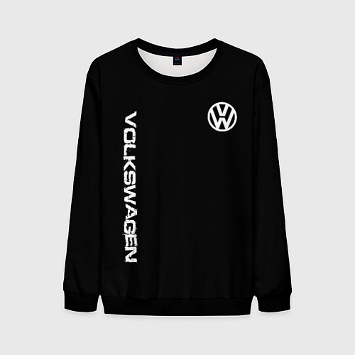 Мужской свитшот Volkswagen logo white / 3D-Черный – фото 1