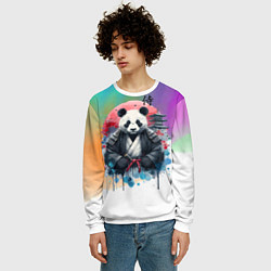 Свитшот мужской Panda samurai - Japan, цвет: 3D-белый — фото 2