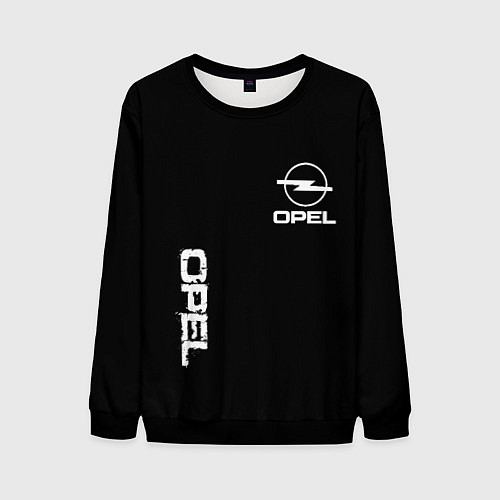 Мужской свитшот Opel white logo / 3D-Черный – фото 1